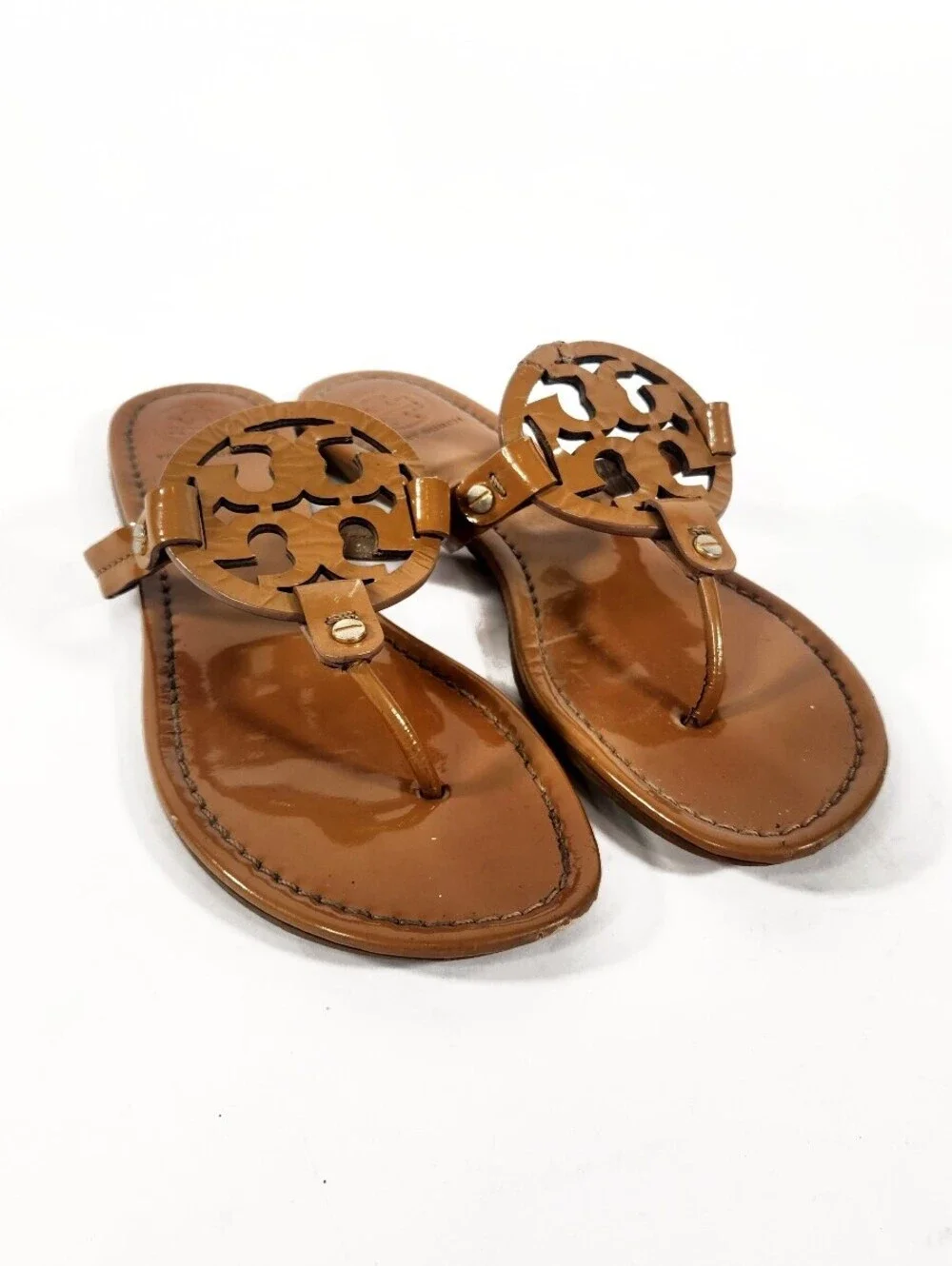 Tory Burch Tan Patent Miller Sandals Size 7